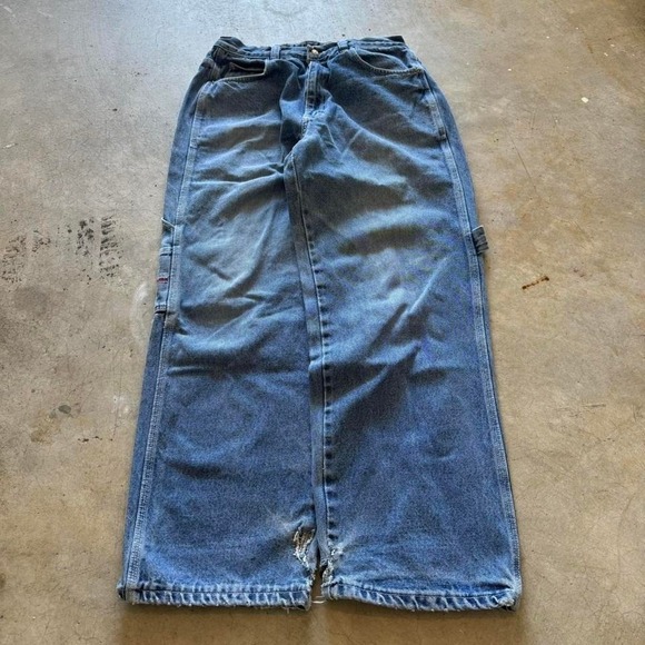 Baggy Cyborg Carpenter Wide Leg Jnco Styl Denim Y2k Vintage Jeans - 28" - Picture 6 of 8